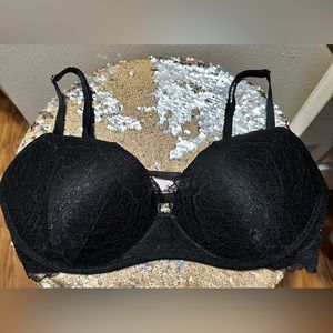 Victoria’s Secret black lace bra, size 38C